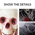thumbnail image 5 of Smile Skull Halloween Wreath for Front Door  Black Wreath with and Rose Ornament Garland Spooky Elegant Decoration for Door, Porch, Window, Indoor and Outdoor Decor, 5 of 9