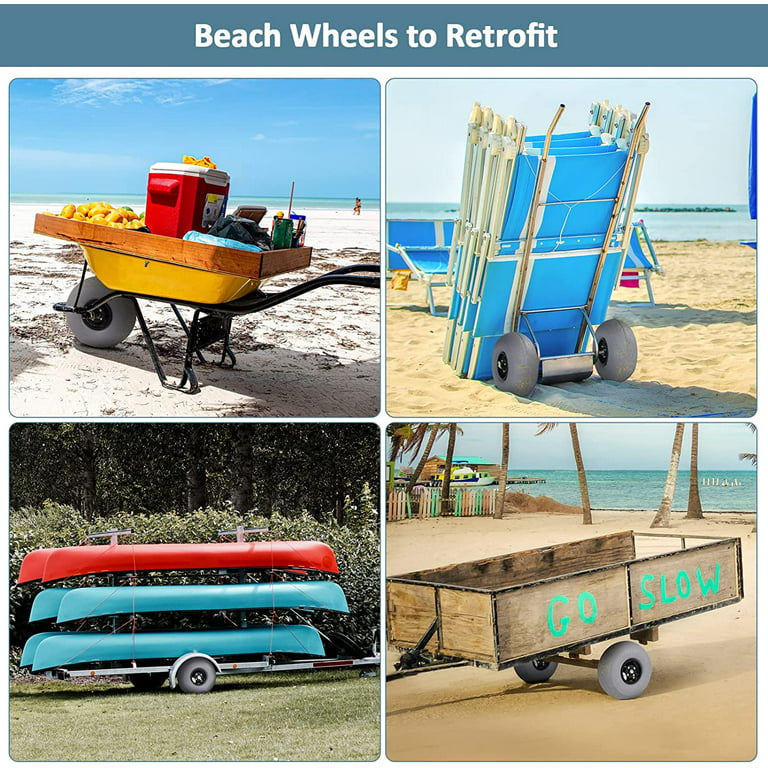 Bonnlo Beach Wheels 9 Replacement Balloon Sand Tires Axle Bore