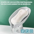 thumbnail image 2 of Jabonera de Baño, 2 Piezas Autodrenante, Estuche Porta Jabon con Ventosa, Fácil de Limpiar, para Ducha, Cocina, Fregadero, Bañera (Gris), 2 of 4