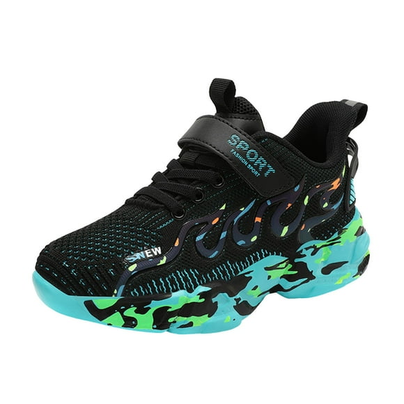 Zanarzt Kids Sneakers Girls Running Shoes Toddler Big Kids Shoes Boys Girls Breathable Sneakers Athletic Running Shoes Black,14-15 Years