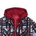 thumbnail image 5 of Plus Size Jackets for Men Clearance Plaid Flannel Jacket Winter Coat Classic Trucker Jackets with Hood, 5 of 5