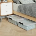 thumbnail image 4 of 3 Packs 40 L Plastic Underbed Storage Containers with Lids, Clear Latching Bin Box with wheels, 4 of 9