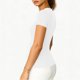 thumbnail image 5 of Camisas de Manga Corta para Mujeres Casual con Cuello en V Plisado, Camisetas de Color Sólido para Primavera Verano, 5 of 6