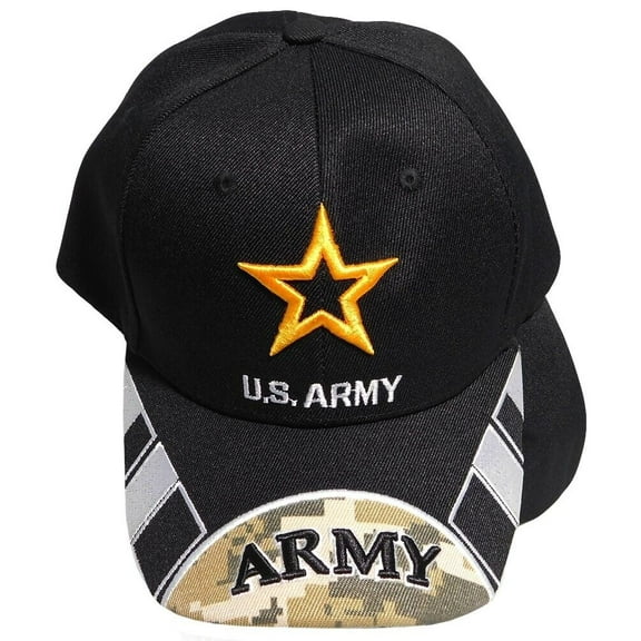 Army Logo W/ Army On Bill Black Embroidered Cap Hat CAP501U - Licensed