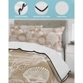 thumbnail image 4 of Quilts Twin-XL Size Bedding Set, Brown Coastal Lightweight Quilted Comforter, Nautical Starfish Coral Jellyfish Shell Sea Soft Bedspread Coverlet with Pillow Covers for All Season, 68" x 98", 4 of 7