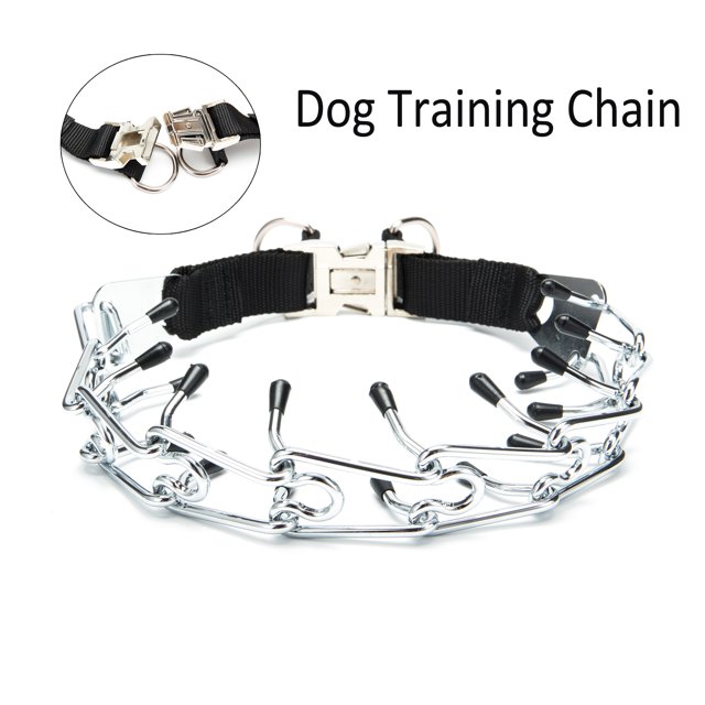 LELINTA Adjustable Dog Training Prong Prong Dog Training Collar Steel Chrome Plated Dog Prong Collar, Pinch Collar for Dogs, Dog Correction Collar,Training Collar