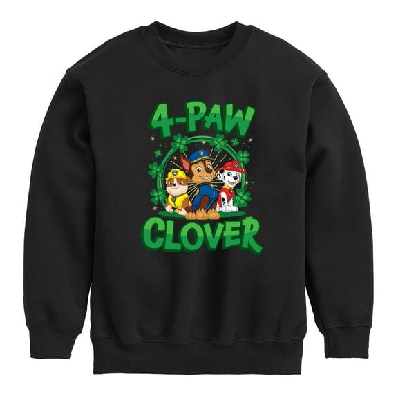 Nickelodeon - Paw Patrol - St. Patrick's Day - 4 PAW Clover - Toddler And Youth Crewneck Fleece Sweatshirt