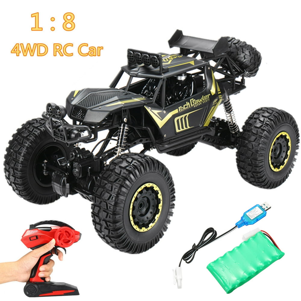 2.4GHz Remote Control 4WD Car, 1:8 Large Alloy Off Road Kids High Speed