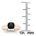 thumbnail image 5 of SuperJeweler 1 1/2 Carat Rose Cut Cushion Cut Black Diamond Solitaire Engagement Ring In 14 Karat Rose Gold For Women, 5 of 6