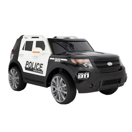 Zimtown Kids Ride On Car Off-Road Police Electric Car Double Drive 12V Battery Motorized Vehicles Children's Best Toy Car Safe w/ Remote Control, 3 Speeds, Music, Seat Belts, LED