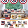 thumbnail image 2 of July 4th Patriotic Farmhouse Decorative Throw Pillow Case , Independence Day Patriotic Throw Pillow Case American Flag Stars and Stripes Cushion Case for Sofa Couch Bed Home Outdoor, 2 of 5