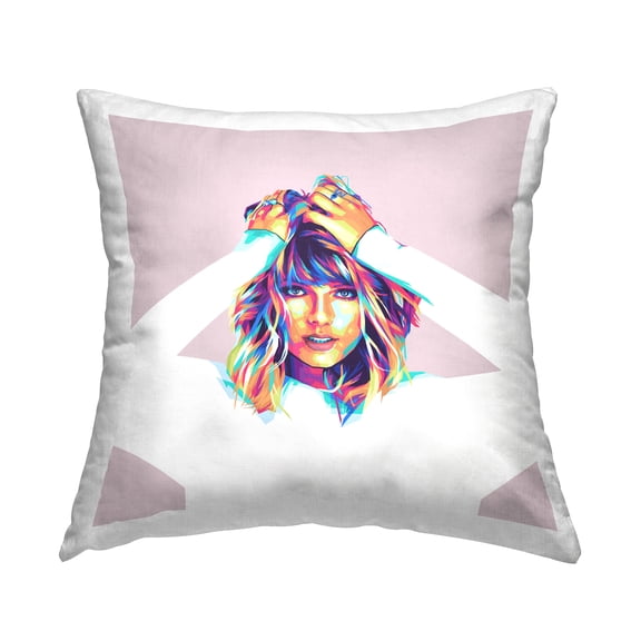 Stupell Industries Taylor with Rainbow Hair Decorative Printed Throw Pillow Design by Birch&Ink