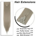 thumbnail image 4 of MY-LADY 26" 8Pcs/Set Synthetic Long Straight Full Head 18Clips in Hair Extension Real Thick Heat Resistance Hairpiece for Women Girls Natural Black,Dark Brown,Brown,Bleach Blonde, 4 of 8