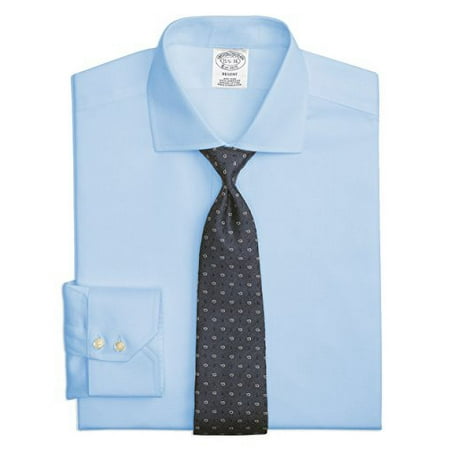 New Brooks Brothers Men's Original Fit Non Iron Supima Cotton Dress Shirt Light Blue 17" 35"