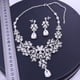 thumbnail image 2 of Conjunto de joyería de boda, pendientes elegantes de plata brillante, conjunto de collar para fiesta de cumpleaños nupcial, collar y pendientes, 2 of 5