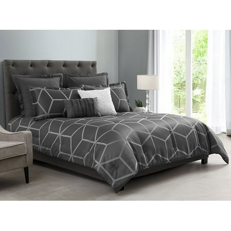 Chezmoi Collection Corvo 5-Piece Modern Geometric Lattice Jacquard Comforter Set - Walmart.com