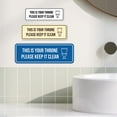 thumbnail image 3 of Signs ByLITA Standard This is Your Throne, Please Keep it Clean Door or Wall Sign Durable ABS Plastic | Laser Engraved | Easy Installation | Elegant Design Sign (Blue) - Medium, 3 of 7