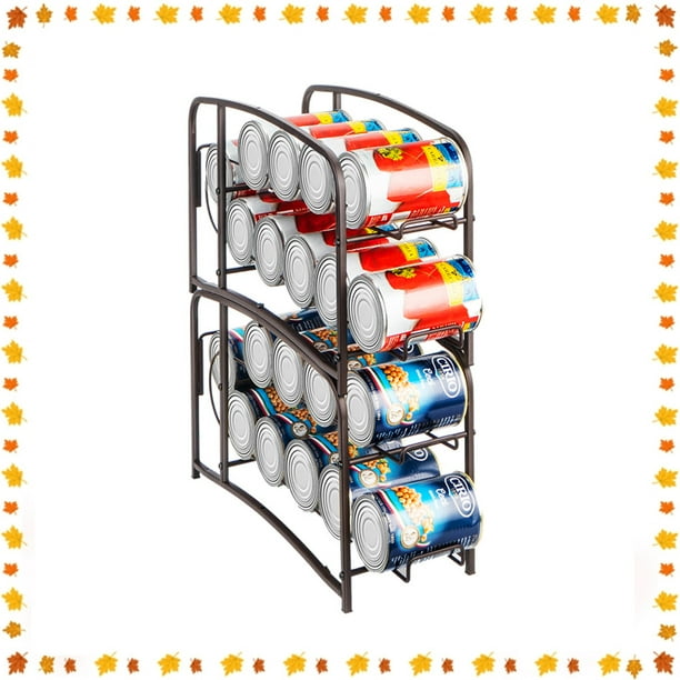 2 Pack Can Rack Stackable Pantry Organizer for Kitchen Pantry, Bronze