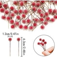 thumbnail image 2 of HAIKING Baies de Houx Rouges Artificielles, 100 Pcs Houx de Noël Givré Baies Décoratives pour Arbre de Noël, Artisanat, Guirlande de Noël, Mariage, Décoration Intérieure (Rouge), 2 of 7