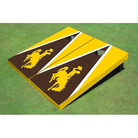 University Of Wyoming Cowboys Brown And Gold Matching Triangle Cornhole Boards