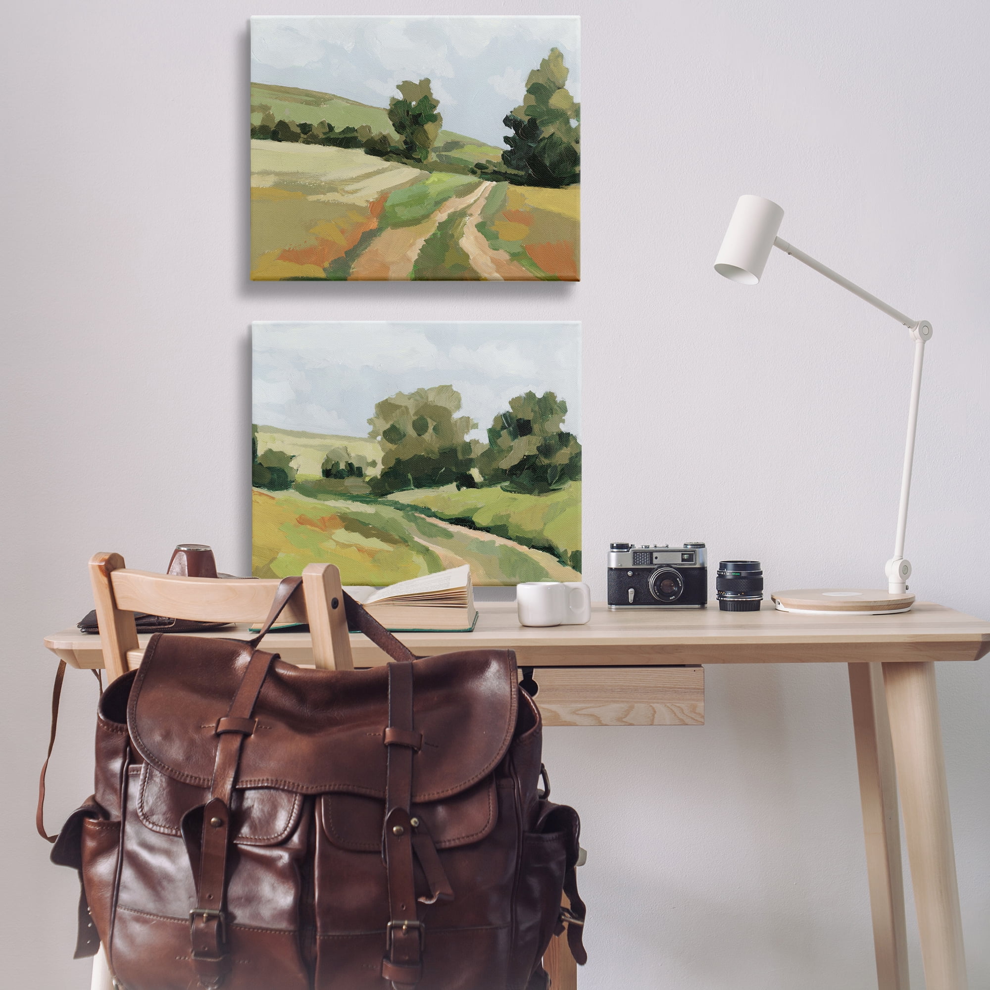 Stupell Industries Abstract Country Road Landscape Landscape & Nature Painting Wrapped Canvas Art Print Wall Art, 30 x 24, Set of 2