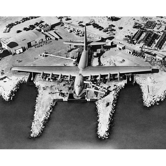 Howard Hughes H-4 Hercules Spruce Goose Style - A - 12x18 Inch Laminated Aviation Poster - Stunning Detail and Bold Colors