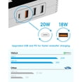 thumbnail image 3 of Inversor de corriente para coche YSOLX 200 W DC 12 V a 110 V AC con USB-C, 3 of 7