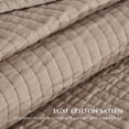 thumbnail image 4 of EVERGRACE Cotton Sateen Quilt Set Queen Size, Pre-Washed Cotton Channel Stitch Coverlet Bedspread, 3 Pieces Lightweight Soft Bedding Sets for All Season, with 2 Pillow Shams, Stone Taupe, 4 of 8