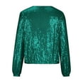 thumbnail image 6 of Gvdentm Womens Sequin Jacket Bomber Coat 1989 Slitter Outfit for Concert Party Black Blazer Women Green,2XL, 6 of 6