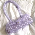 thumbnail image 3 of Women Polka Dot Jelly Shoulder Handbag, Mini Baguette Underarm Purse, Lightweight Waterproof Casual Small Handbag for Daily Shopping Dating Street Wear Multiple Candy Colors, 3 of 5
