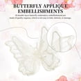 thumbnail image 3 of Uxcell 20Pcs Butterfly Appliques Embellishments, 2 inches Double Layer Lace Organza Patches for Wedding Dress Hat, Beige, 3 of 6