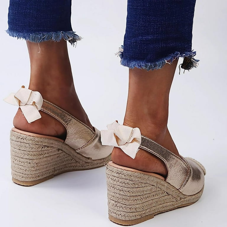 Espadrilles Wedge for Women Platform Closed Toe Sandals 3 inch