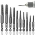 thumbnail image 1 of Screw Extractor Set,10 Pcs Screw Extractor,1/4inch Hex Shank Broken Screw Extractor,Screw Remover & Extractor Bit Set, 1 of 8