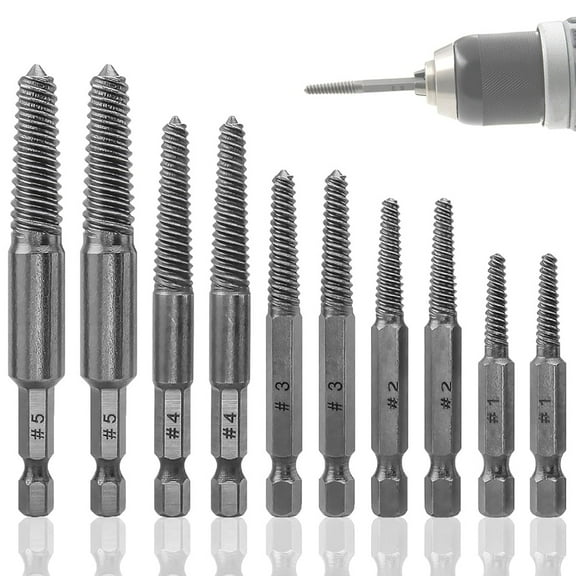 Rollbacks & More Screw Extractor Set,10 Pcs Extractor,1/4inch Hex Shank Broken Extractor,Screw Remover & Bit Set
