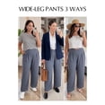 thumbnail image 4 of SHEWIN Womens Plus Size Pants Wide Leg Palazzo Pants Elasticized Back Waist Pleated Casual Work Trouser with Pockets 1X-5X, 4 of 10