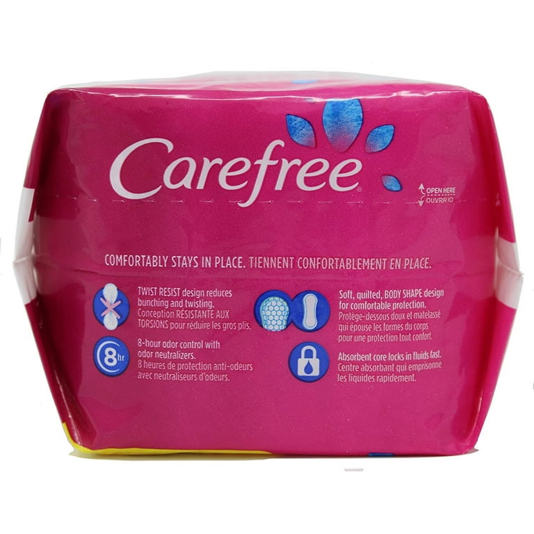 Carefree Acti-Fresh Body Shape Long to-Go 8 Hour Odor Control Pantiliners  Unscented 42 ct