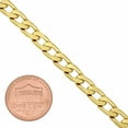 thumbnail image 3 of 6mm 14k Yellow Gold Plated Flat Beveled Curb Choker Chain Necklace, 20 inches, 3 of 7
