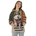 thumbnail image 4 of Freedom Paws Patriotic Samoyed Vintage Memorial Day All Over Print 3D Hoodie Unisex Merch Hoodies Siberian Sammy Dog Lover - 12006, 4 of 6
