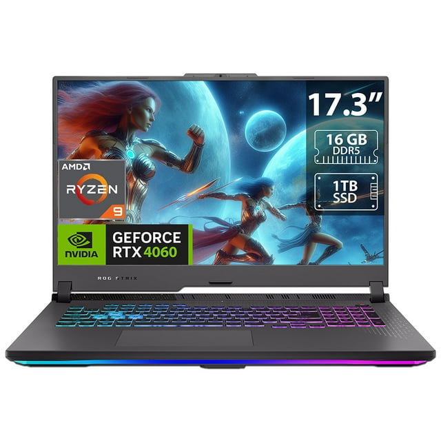 Laptop Gamer ASUS ROG Strix G17 G713 AMD Ryzen 9 7845HX RAM 16GB DDR5 SSD 1TB Pantalla 17.3 RTX 4060 W11H