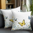 thumbnail image 2 of Throw Pillow Covers 16x16 Inch Set of 2 Daisy Flower Decorative Pillow Covers Butterfly Floral Cushion Cover Pillowcase for Sofa Couch Bed Home Decor, 2 of 9