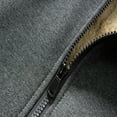 thumbnail image 7 of LpwkSSA Men's Fleece Lined Lambskin Jacket Hooded Casual Cardigan Solid Color Stand Collar Soft Outdoor Wear for Cool Weather and Daily Comfort Gray XXL, 7 of 7