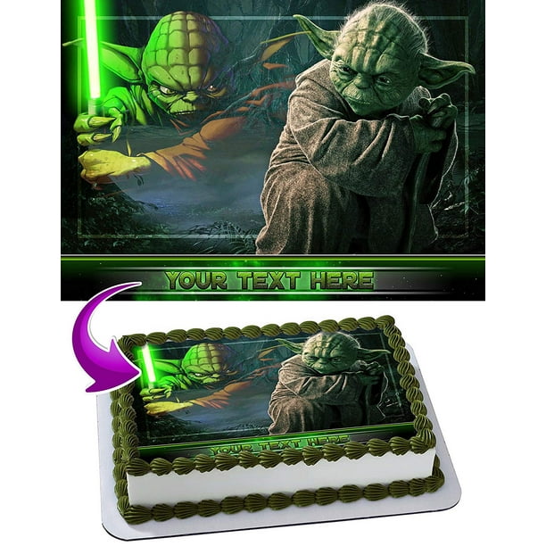 Yoda Star Wars Edible Cake Image Topper Personalized Picture 1 4 Sheet 8 X10 5 Walmart Com Walmart Com