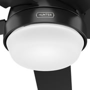 Hunter 52 inch Indoor Ceiling Fan with LED Light and Remote Control - Black Modern Smart Ceiling Fan, Standard Mount, 5 Blades, For Bedroom, Living Room, or Kitchen, Quiet- Aerodyne 51314, Matte Blac