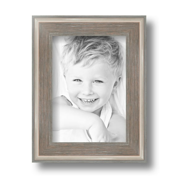 ArtToFrames 5" x 7" Contrast Light Grey Picture Frame, 5x7 inch Gray Wood Poster Frame (WOM-4929)