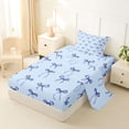 thumbnail image 2 of Erosebridal Blue Princess Bow Twin Sheet Sets For Girls,Dreamy Bowknot Kids Bedding 3 Pieces, 2 of 6