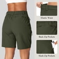 thumbnail image 3 of POENTAB Summer Shorts for Women Casual Hiking Fishing Cargo Shorts Quick Dry Lightweight Athletic Golf Zipper Pockets Green, 3 of 6