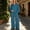 #0358-Blue, variant on Puyaiuu Womens Solid Wrinkle Fabric 2 Piece Outfit Asymmetric Button Top High Slit Wide Leg Pants Summer Casual Vacation Set Blue XXXXL Gift