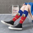 thumbnail image 7 of Women's Knee High Socks Haitian Flag Pattern Thermal Soft Knee Long Socks, 7 of 7