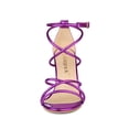thumbnail image 6 of BLISSFUL STEP Women's Open Toe Strappy Straps Prom Stiletto Heels Sandals Purple 7.5, 6 of 7