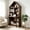 Natural Walnut, variant on CQHXIAO Folding Craft Desk With Storage Shelves in Elegant Design For Small Spaces, Convertible Hideaway Desk